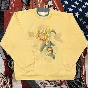 Vintage Jerzees Sunflower and Gold Finch Grandma Sweater (L)